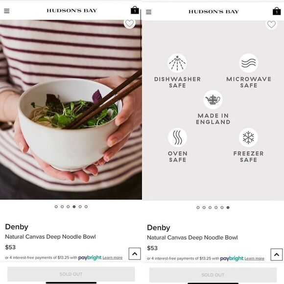 Natural Canvas Deep Noodle Bowl - Picture 1 of 1